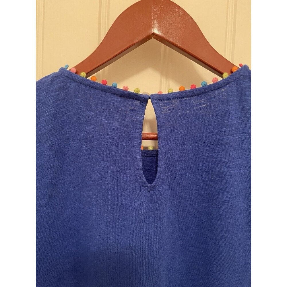 NWOT  Boden Ali Pom Sleeve Dress Knee Length Women’s Sz US 12L Blue Short Sleeve - Picture 10 of 15